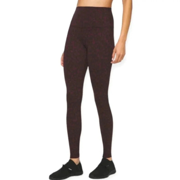 Lululemon Align Leggings High Rise 28" Burgundy Red Camo Print Size 4 - Picture 16 of 16